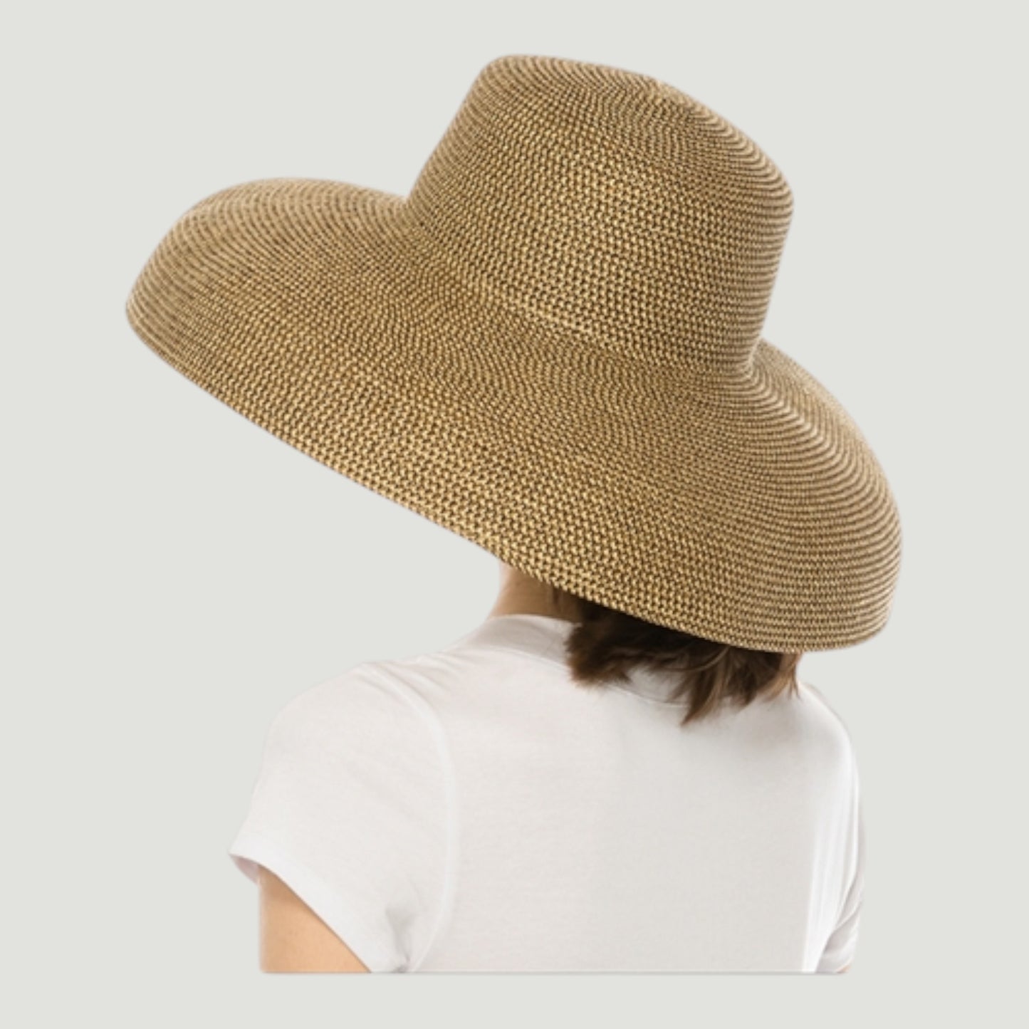 UPF 50+ Packable Straw Bucket Hat | Waterproof Wide Brim Flat Top Sun Hat