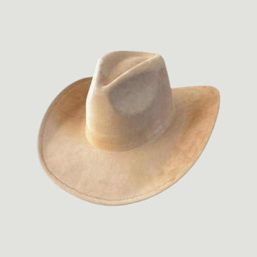 Western Cowboy Hat for Women – Vegan Suede Cattleman, Wide Flat Brim, 16 Colors, Adjustable | Country Concert & Festival