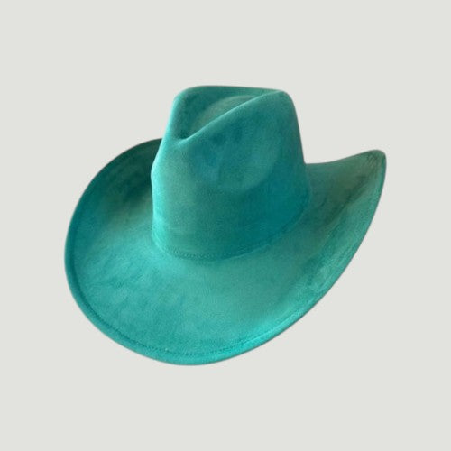 Western Cowboy Hat for Women – Vegan Suede Cattleman, Wide Flat Brim, 16 Colors, Adjustable | Country Concert & Festival