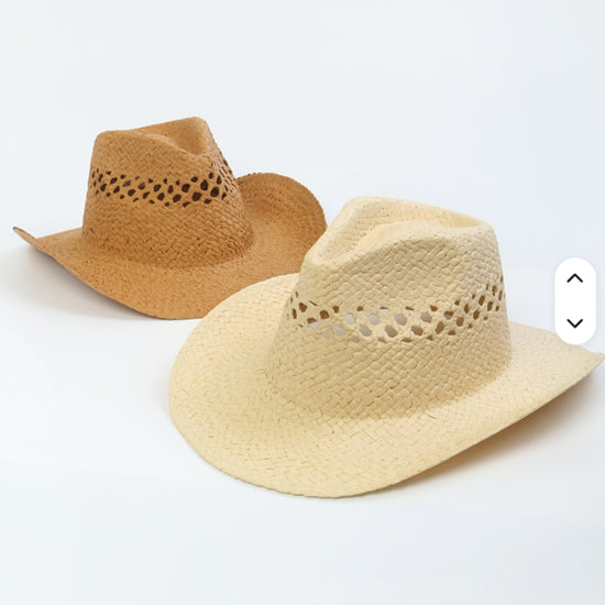 Open Weave Straw Cowboy Hat