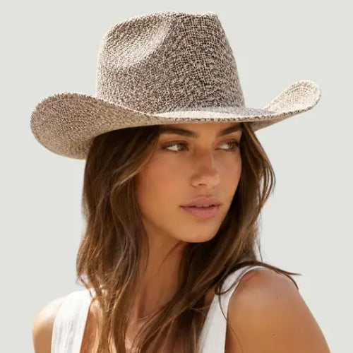 Paper Straw Wide Brim Cowboy Hat - women's straw hat - SOLOVE