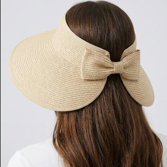 Packable Wide Brim Straw Sun Visor Hat for Women - women's straw hat - SOLOVE