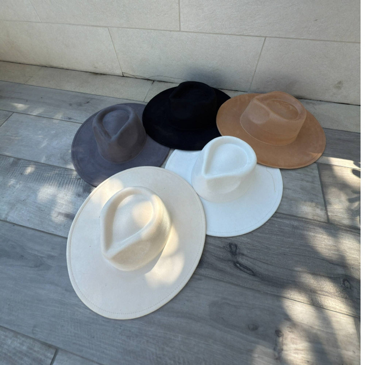 Vegan Suede Wide Brim Rancher Hat – Structured Flat Brim