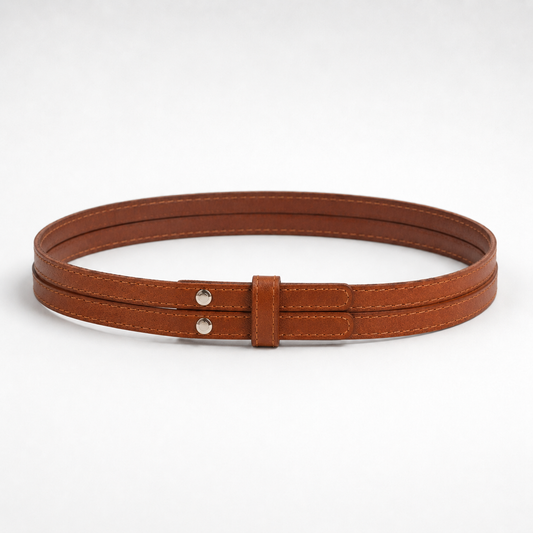 Double-Strand Western Leather Hat Band – Brown
