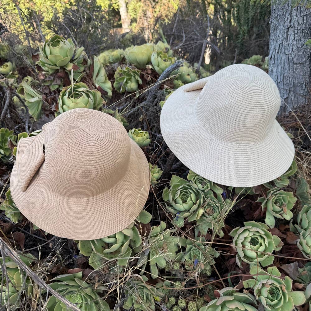 Wide Brim Bucket Hat with Oversized Bow – Summer Sun Hat