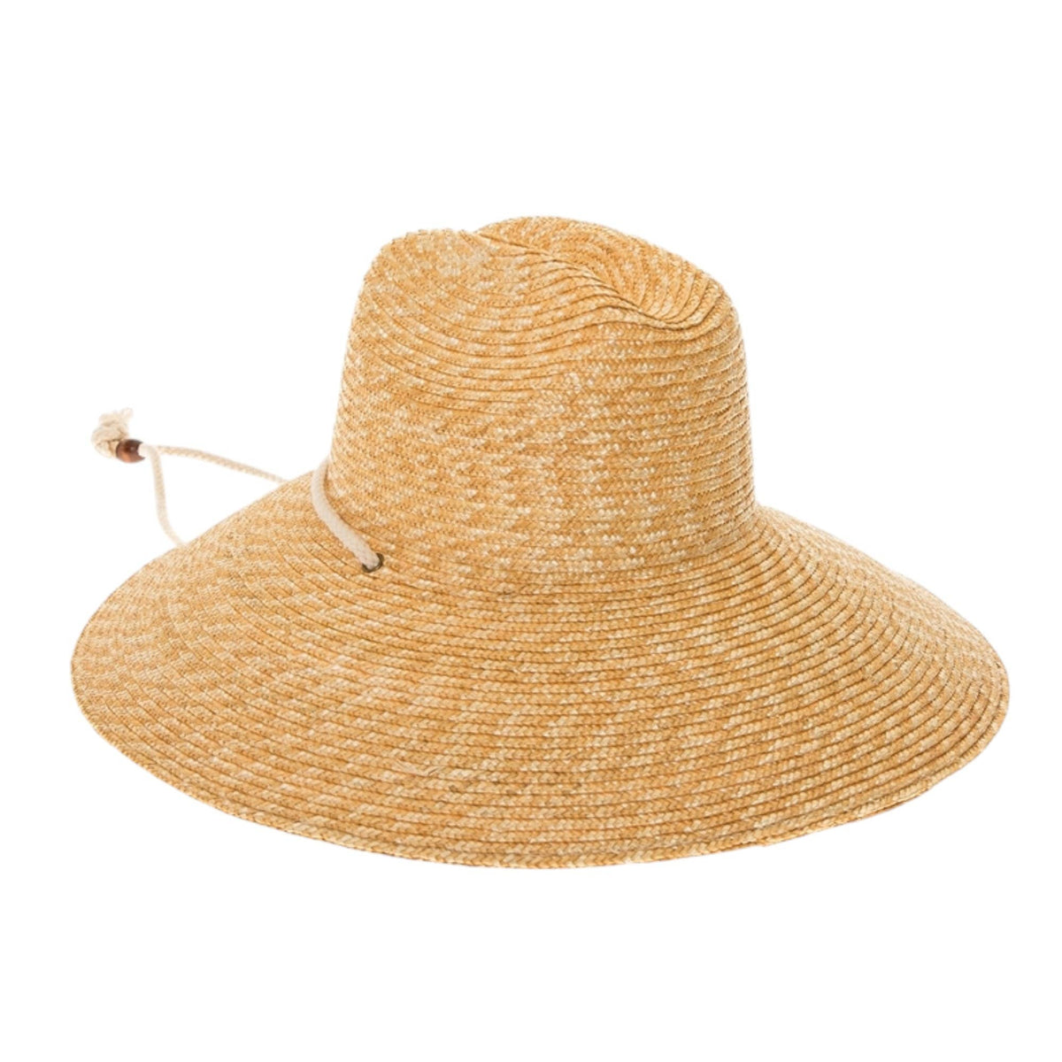 Structured Lifeguard-Style Hat in Fine Wheat Straw