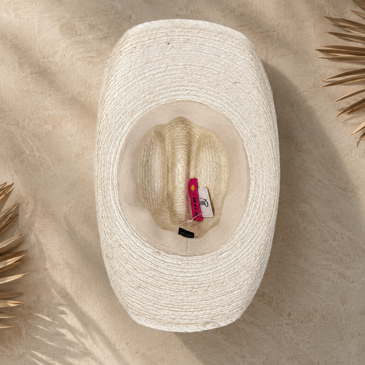 Natural Palm Leaf Cowboy Hat with Braided Band