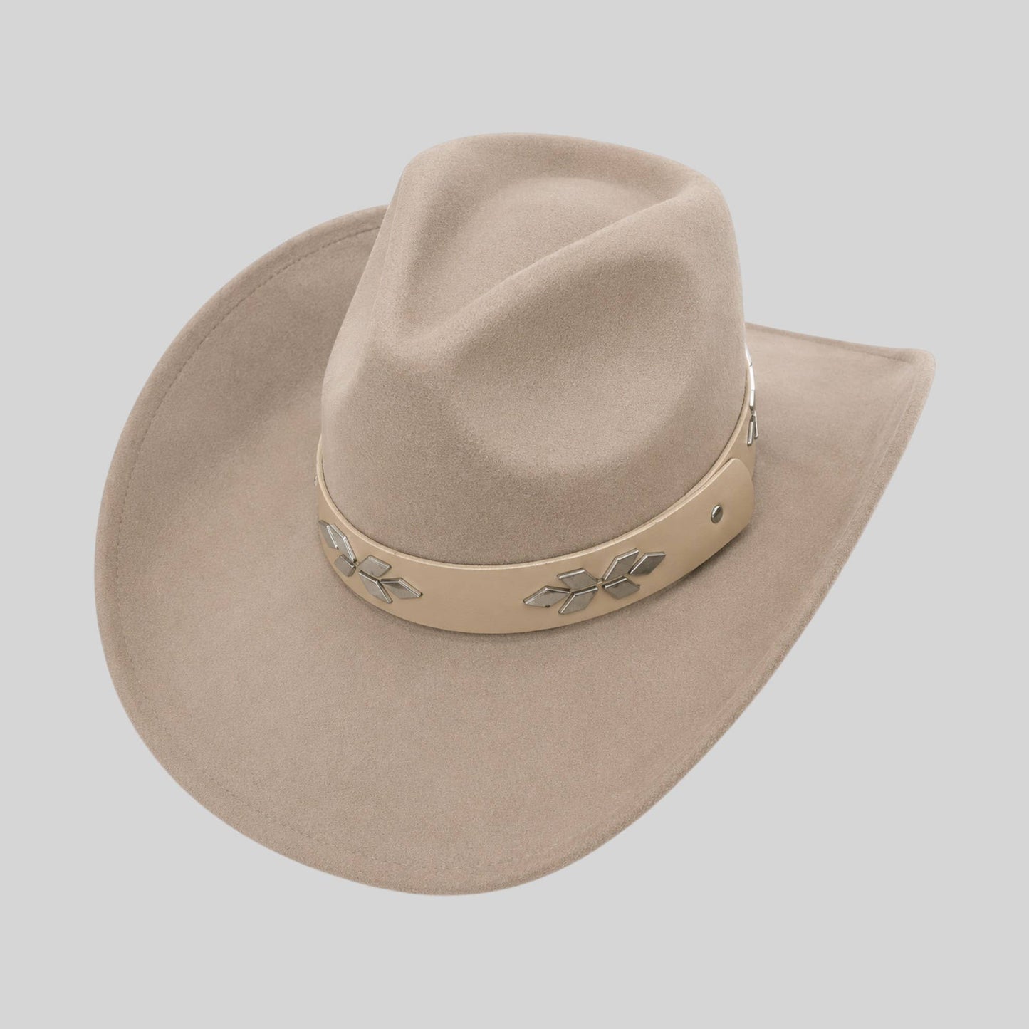 Western Leather Hat Band with Silver Conchos