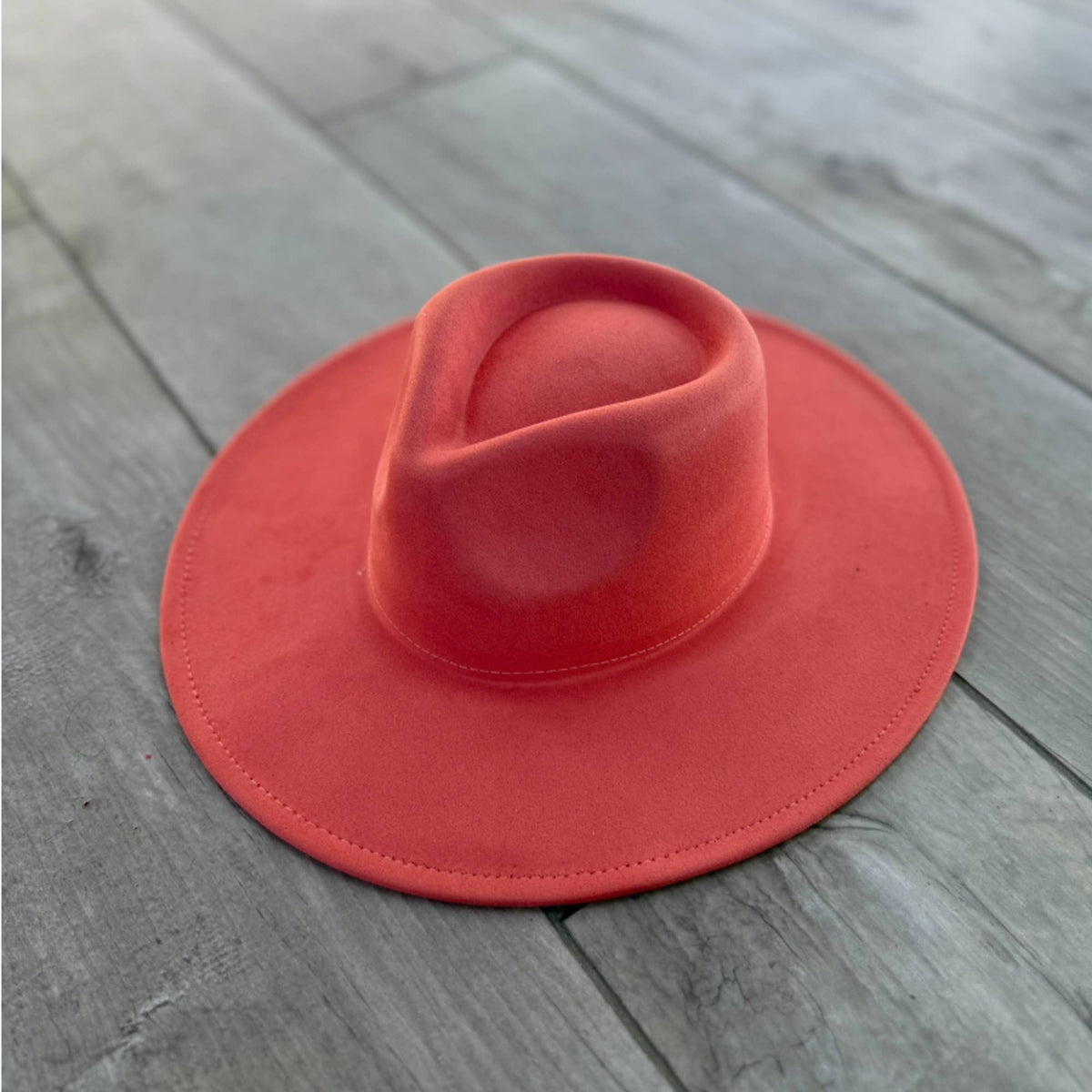 Vegan Suede Wide Brim Rancher Hat – Structured Flat Brim