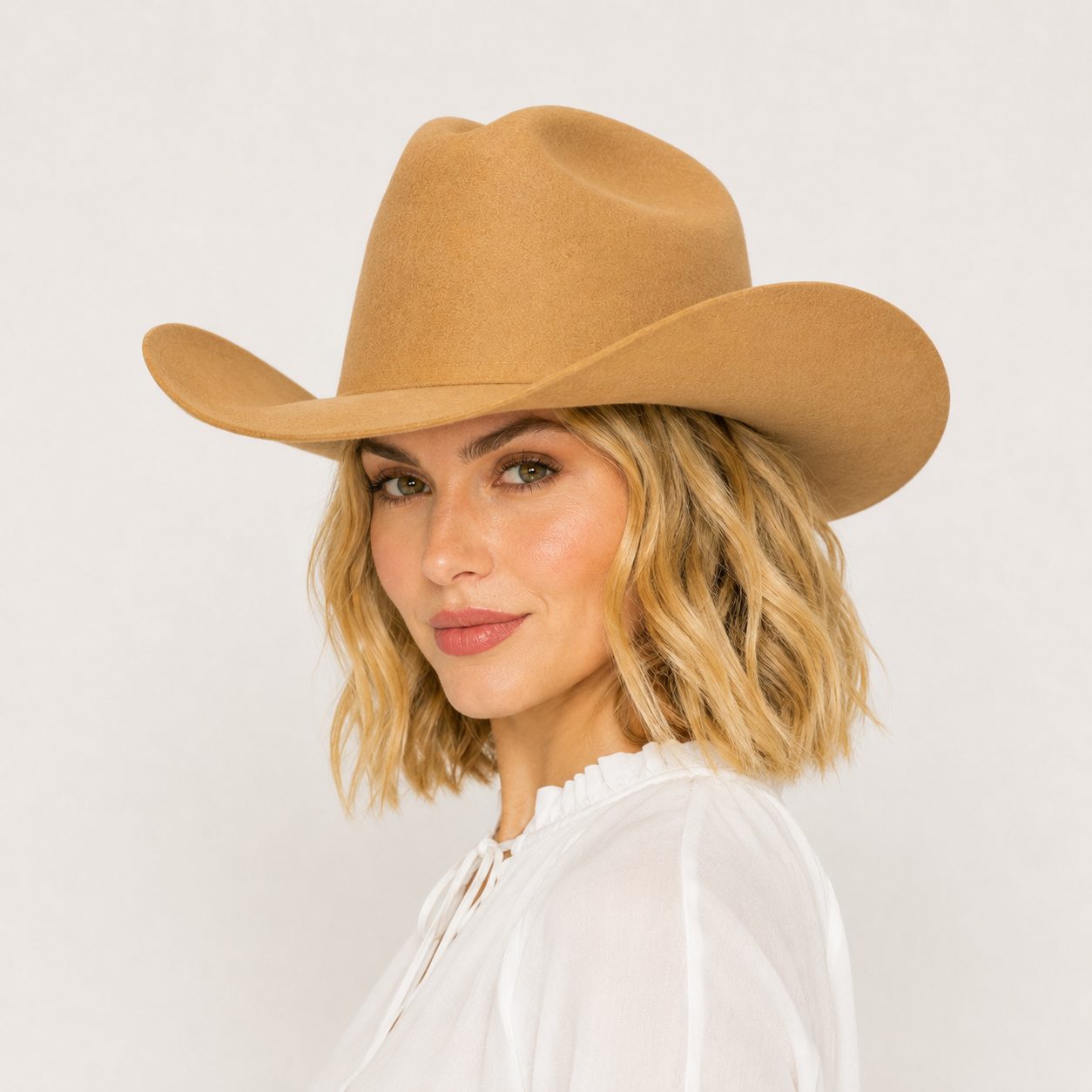 Women’s 100% Australian Wool Cattleman Cowboy Hat – Wide Brim