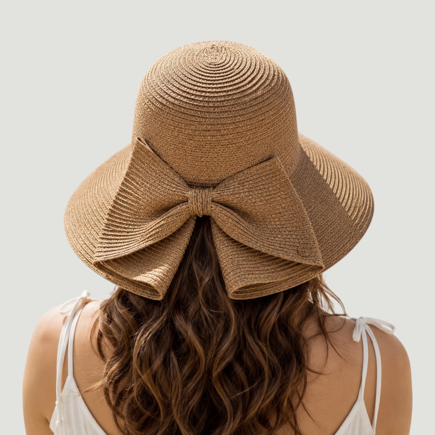 Packable Washable Sun Hat with Split Back Bow