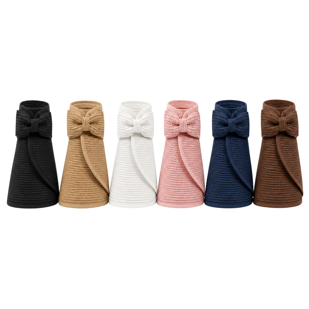 Packable Wide Brim Straw Sun Visor Hat for Women