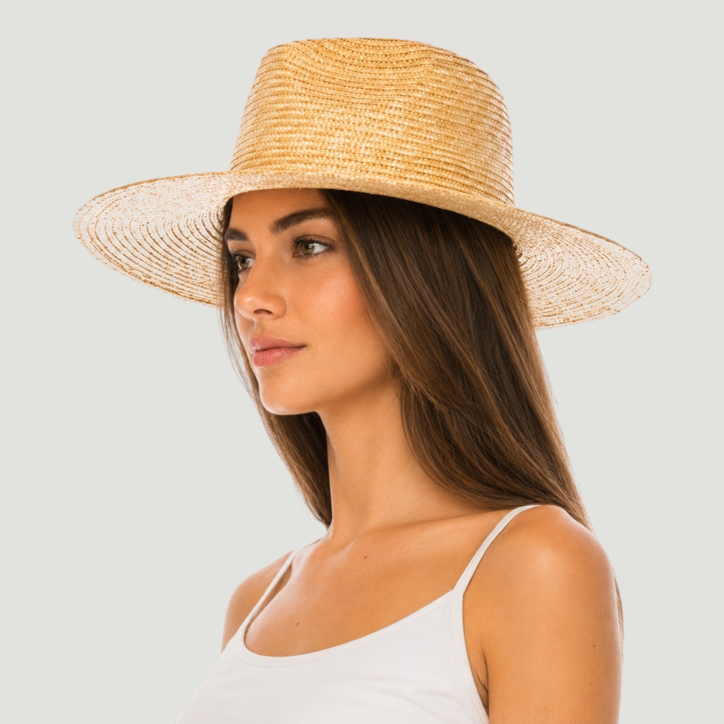 Wheat Straw Rancher Hat, Flat Brim, UPF 50+