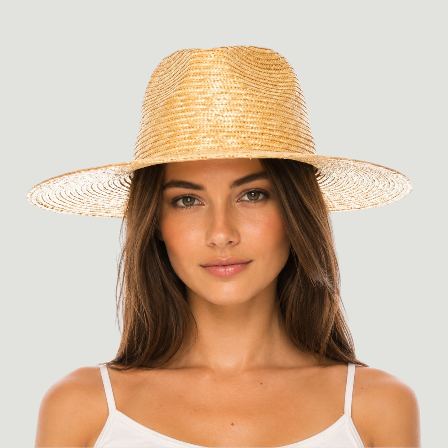 Wheat Straw Rancher Hat, Flat Brim, UPF 50+