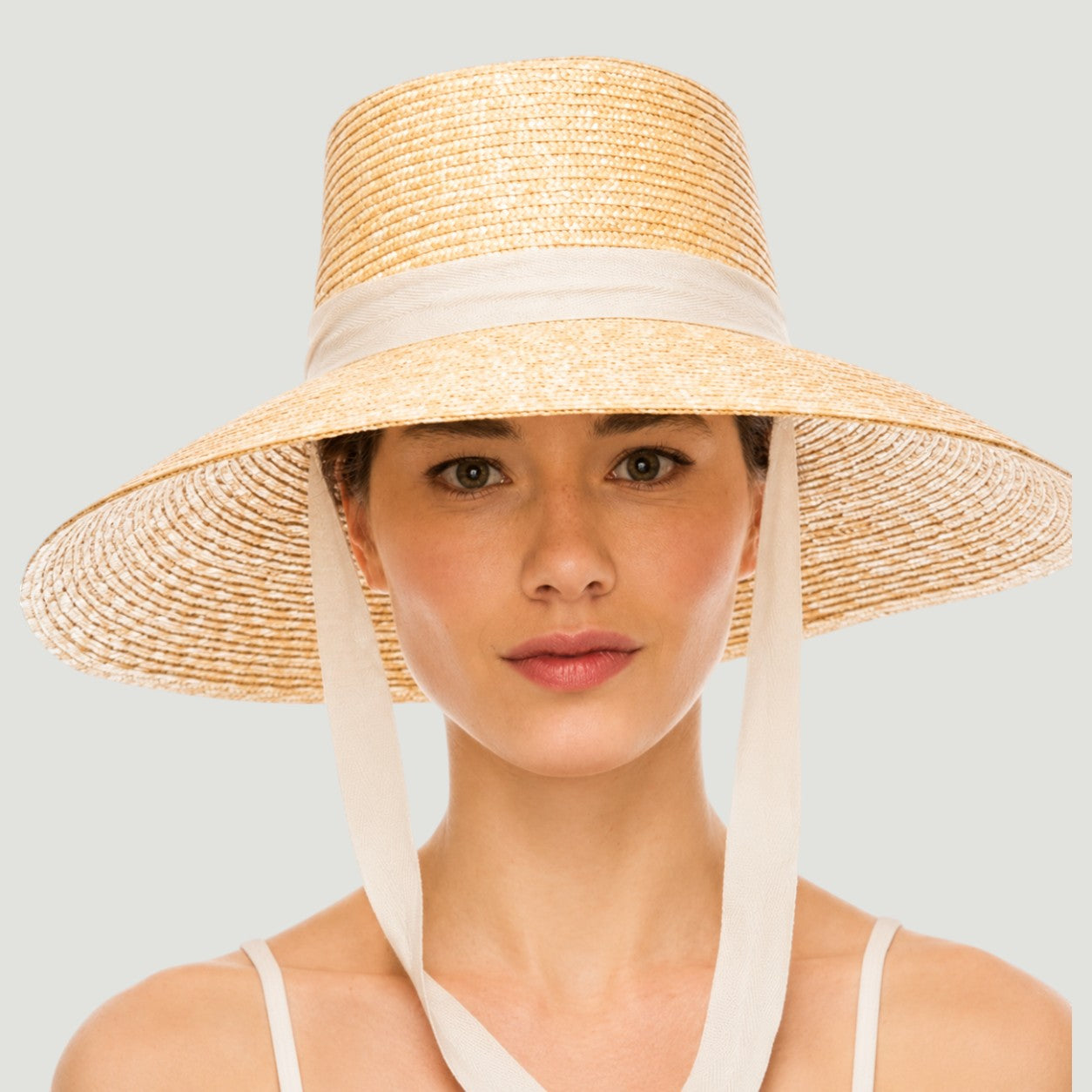 Wheat Straw Boater Hat with Twill Tape