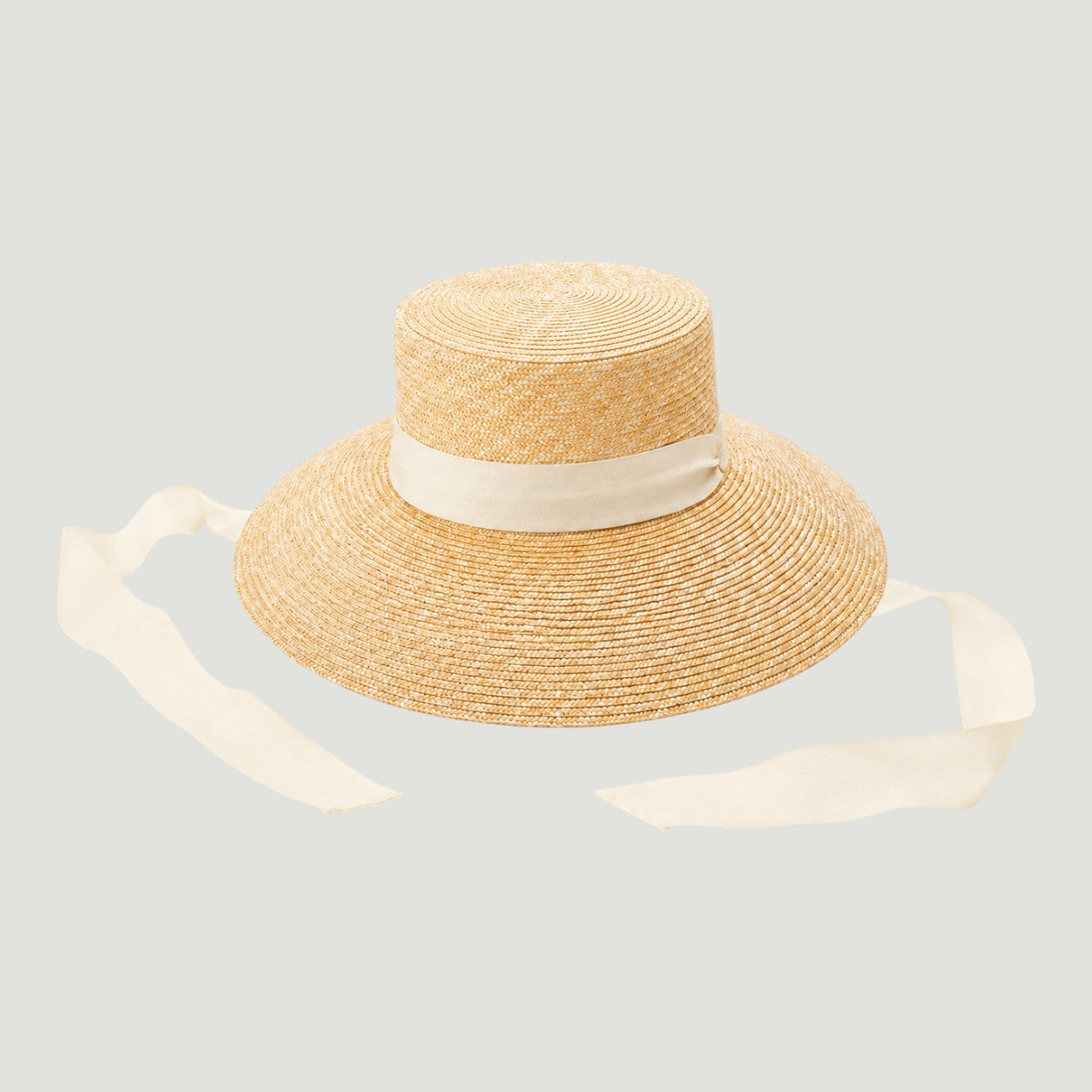 Wheat Straw Boater Hat with Twill Tape