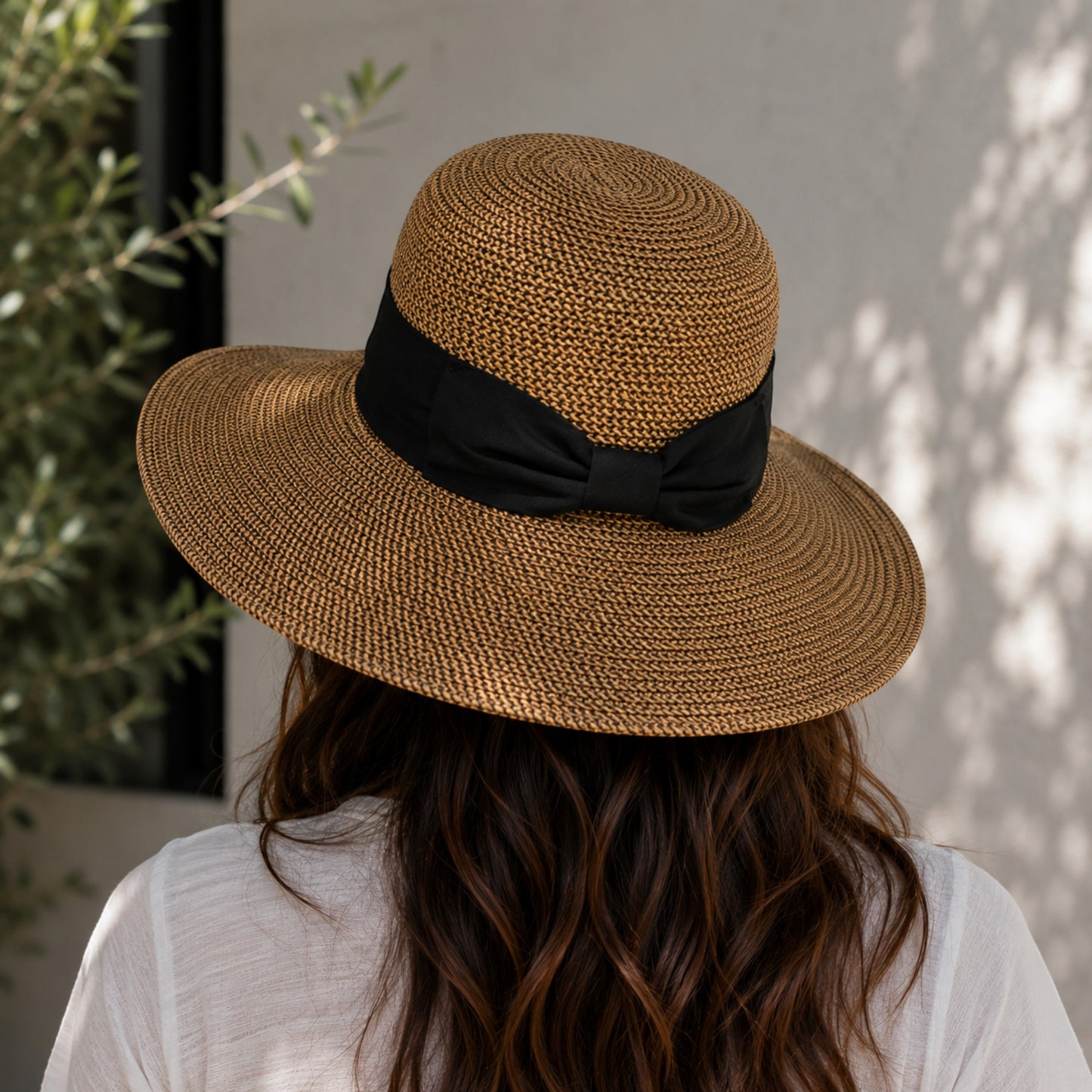 Straw Sun Hat Women UPF 50+ Wide Brim Faceframer Backless Beach Hat Packable Summer Hat