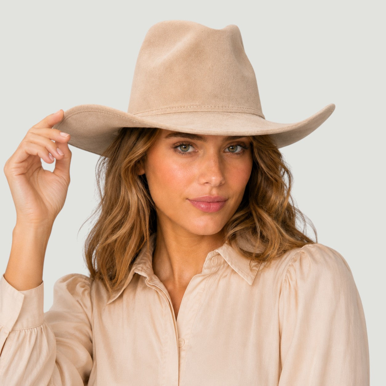 Western Cowboy Hat for Women – Vegan Suede Cattleman, Wide Flat Brim, 16 Colors, Adjustable | Country Concert & Festival