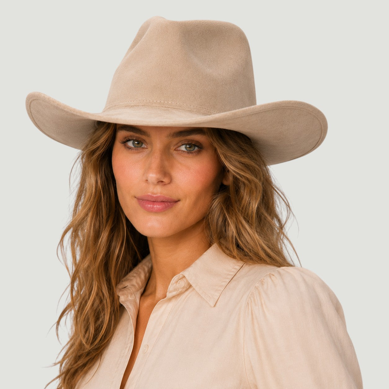 Western Cowboy Hat for Women – Vegan Suede Cattleman, Wide Flat Brim, 16 Colors, Adjustable | Country Concert & Festival