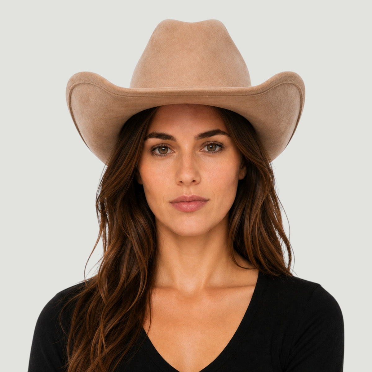 Vegan Suede Cattleman Hat B