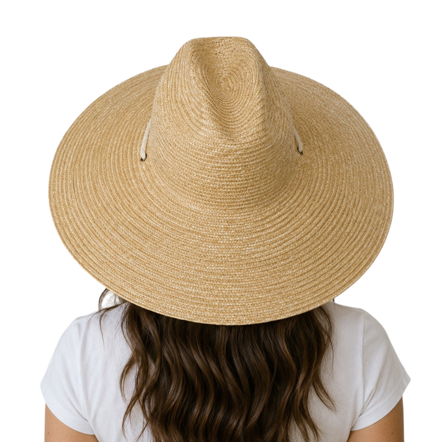 Structured lifeguard-style hat in fine wheat straw