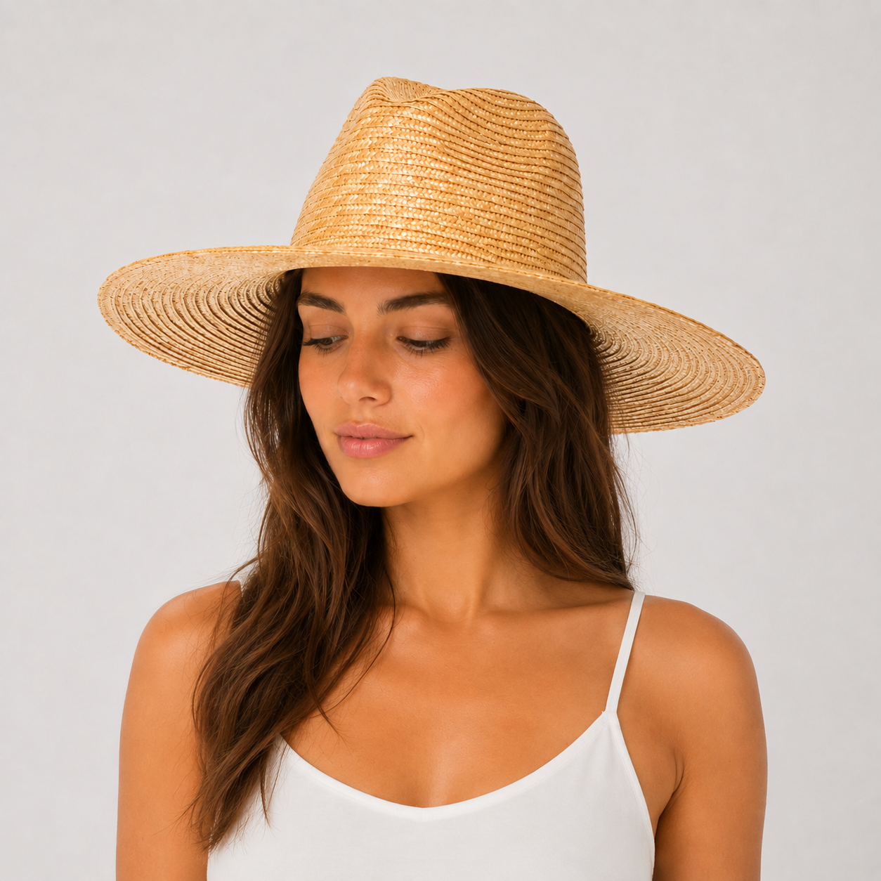 Wheat Straw Rancher Hat, Flat Brim, UPF 50+