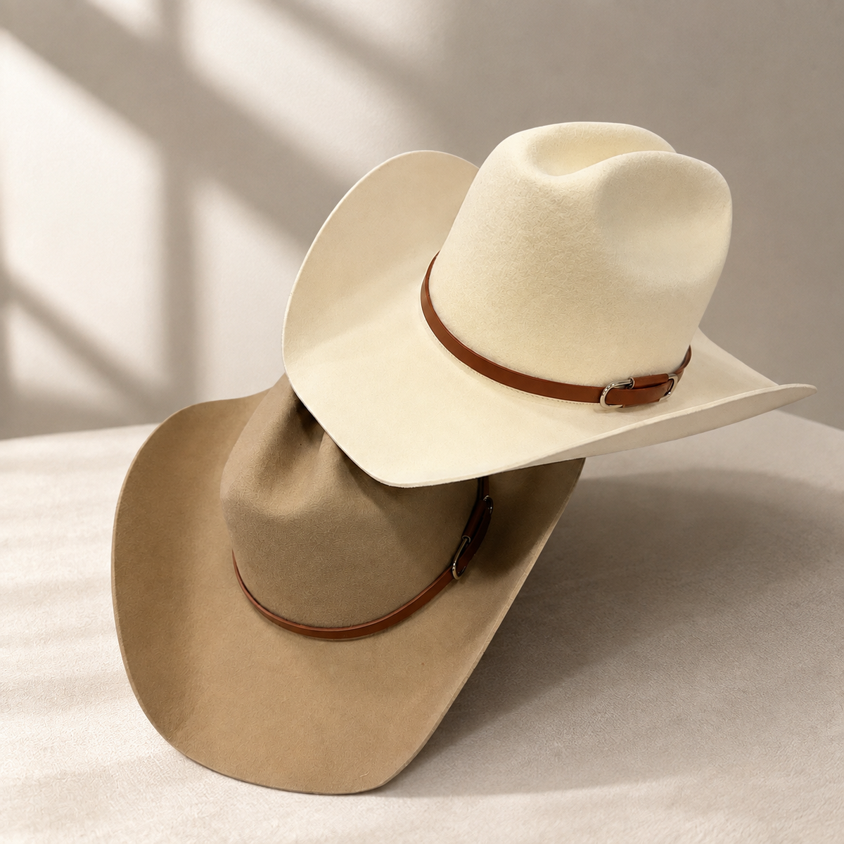 Australian Wool Cattleman Cowboy Hat with Leather Band