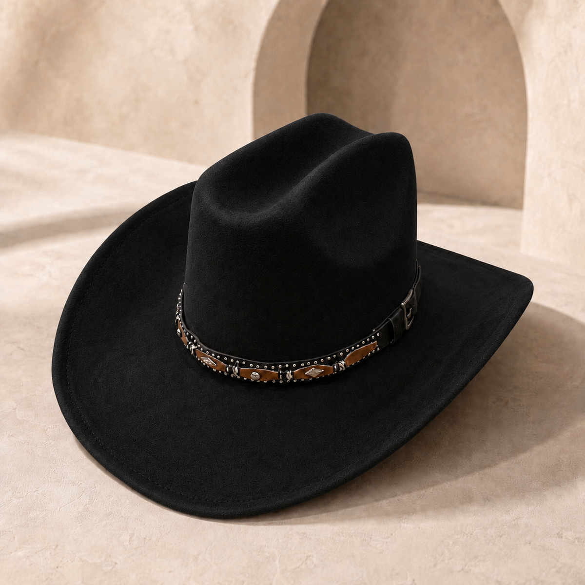 Studded Concho Band Vegan Suede Cattleman Hat – Women's | SOLOVE