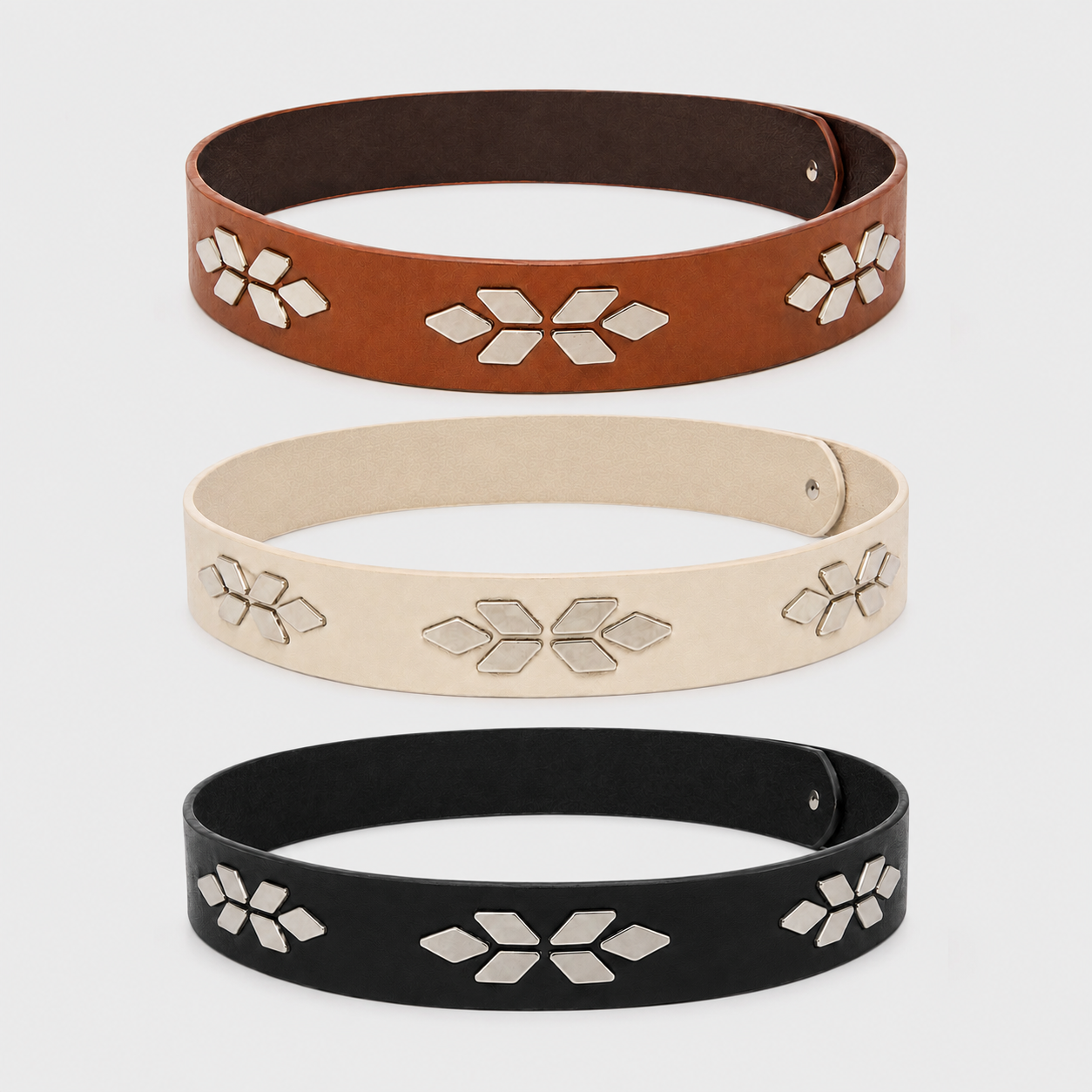 Western Leather Hat Band with Silver Conchos