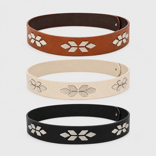 Western Leather Hat Band with Silver Conchos