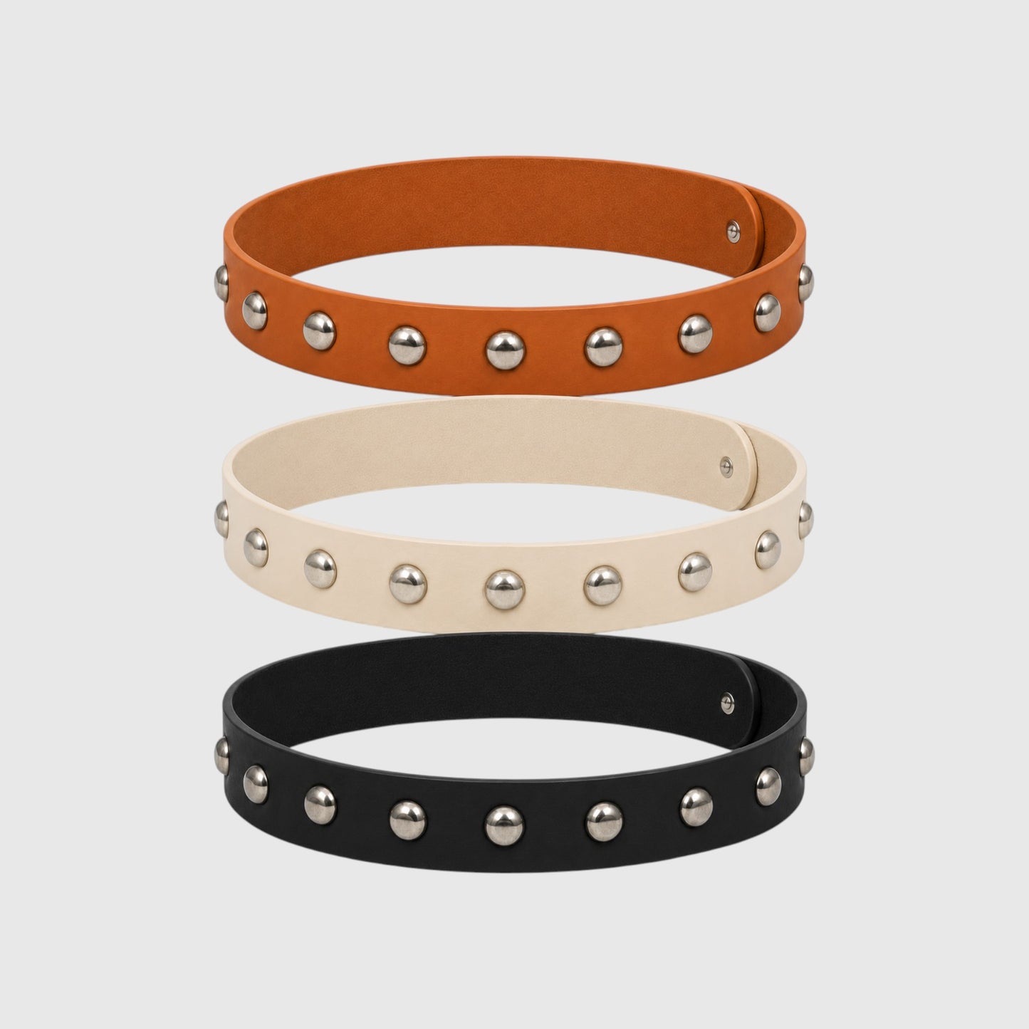 Western Round Stud Faux Leather Hat Band