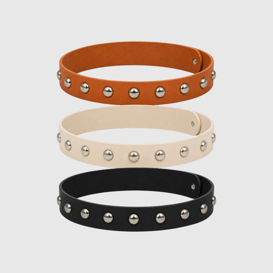 Western Round Stud Faux Leather Hat Band