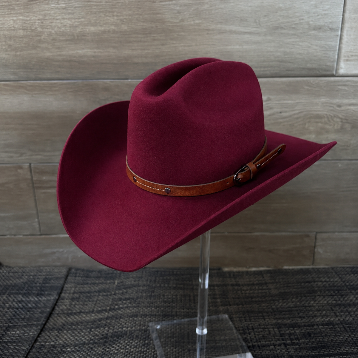 Australian Wool Cattleman Cowboy Hat with Leather Belt
