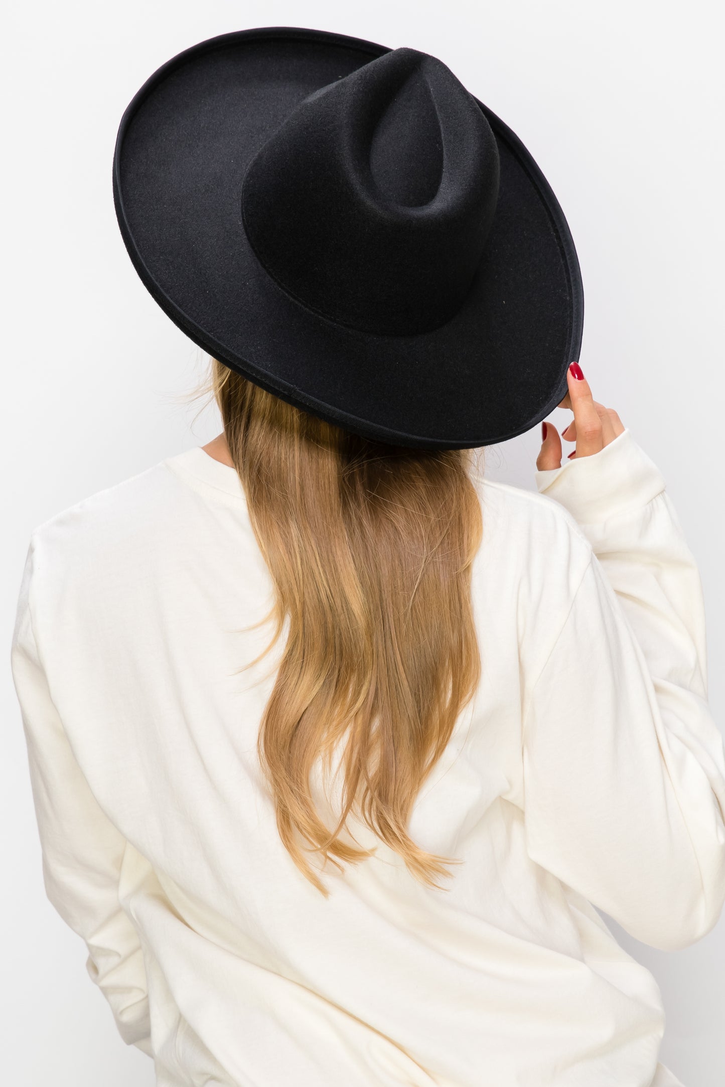 VEGAN FELT PANAMA HAT-PENCIL ROLL BRIM