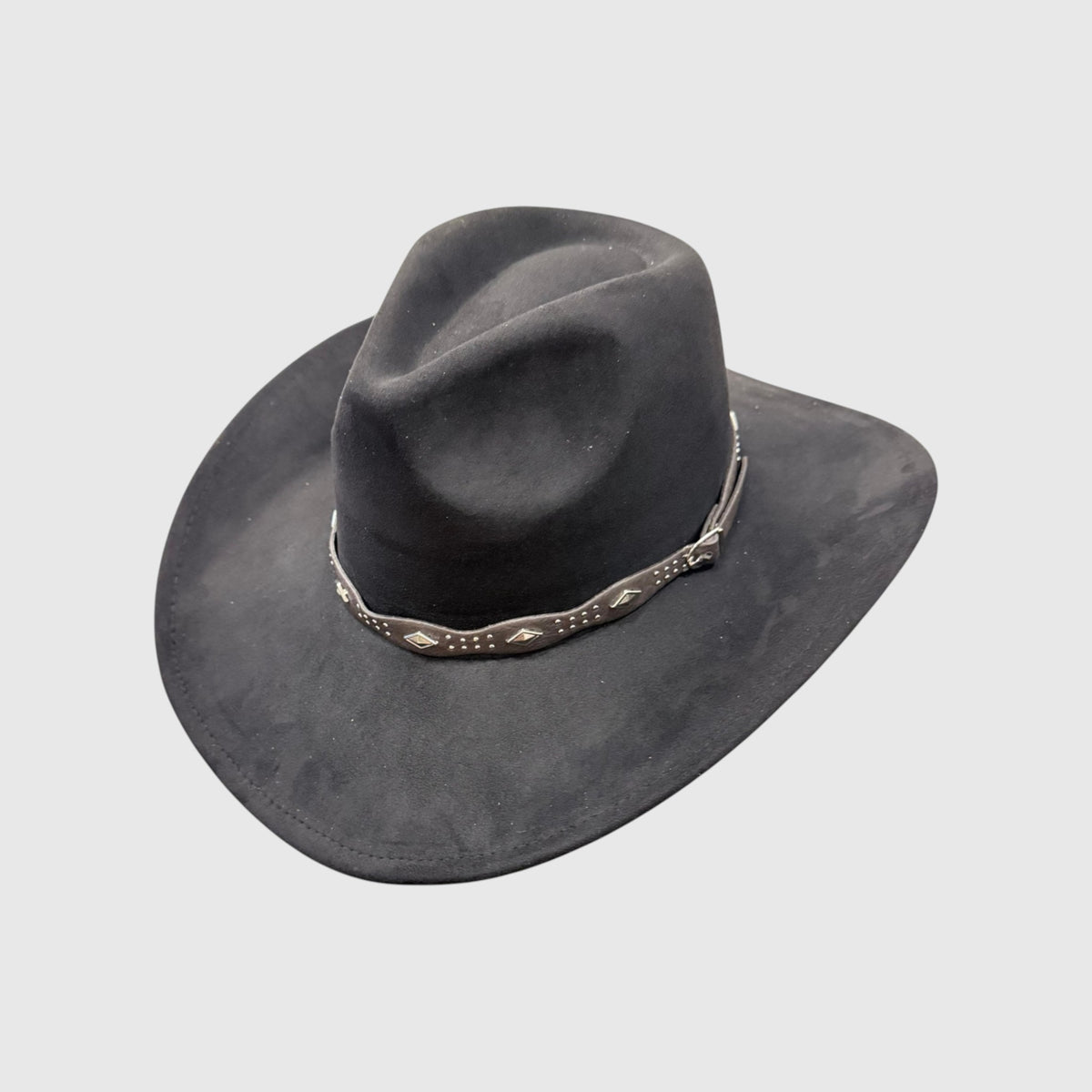 Studded Concho Band Vegan Suede Western Fedora – Women's | SOLOVE