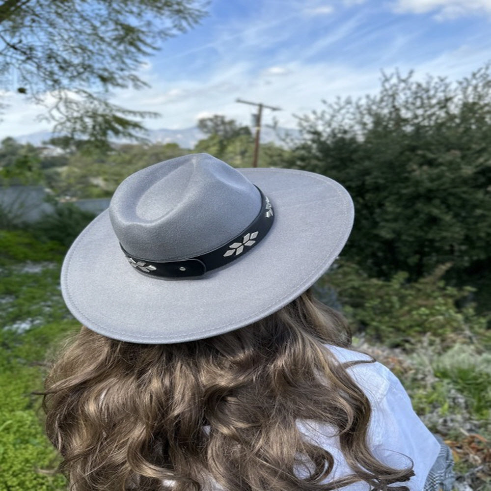 VEGAN FELT FEDORA  W/ LEATHER BELT