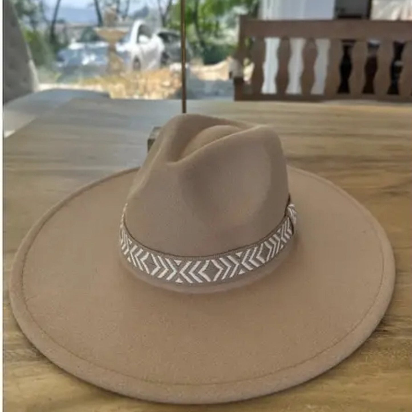 VEGAN FELT PANAMA HAT W/ JACQUARD TAPE