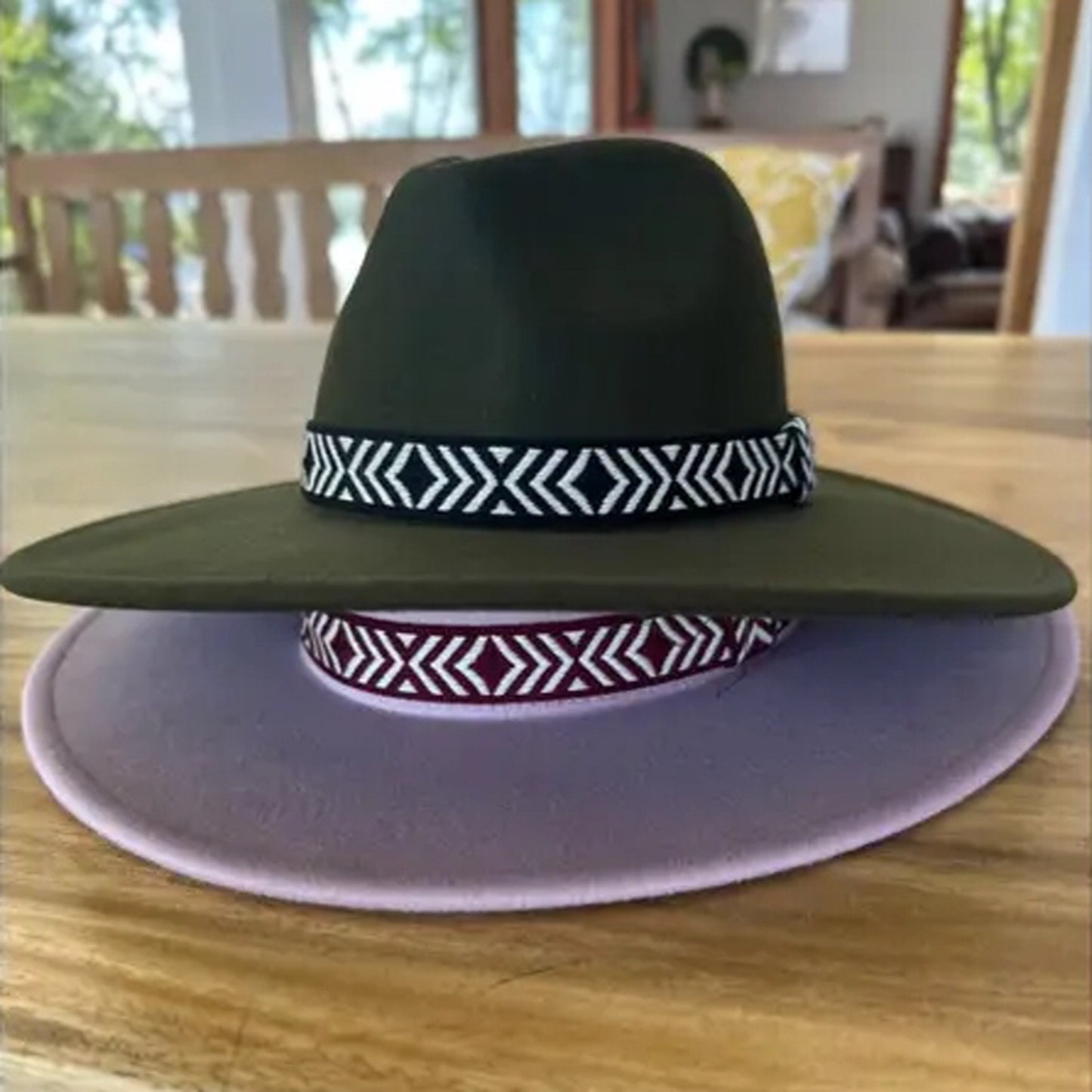 VEGAN FELT PANAMA HAT W/ JACQUARD TAPE