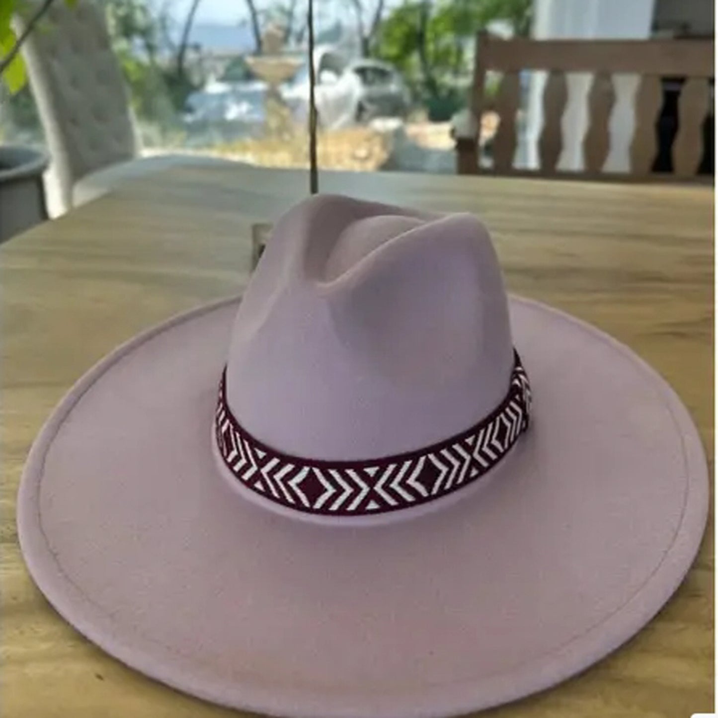 VEGAN FELT PANAMA HAT W/ JACQUARD TAPE