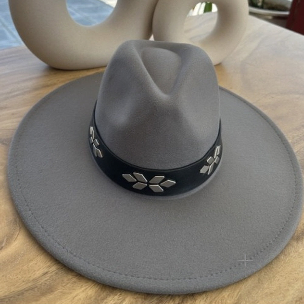 VEGAN FELT FEDORA  W/ LEATHER BELT