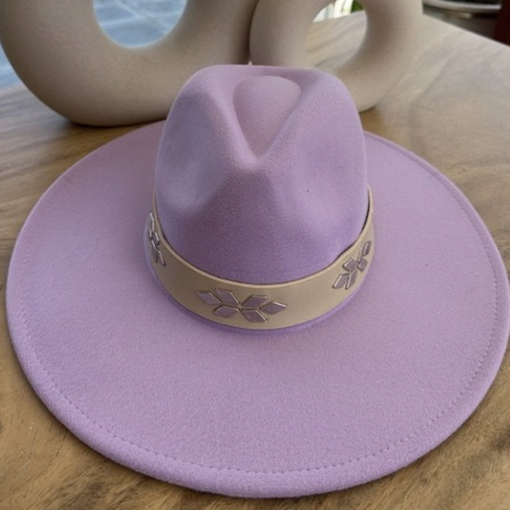 VEGAN FELT FEDORA  W/ LEATHER BELT