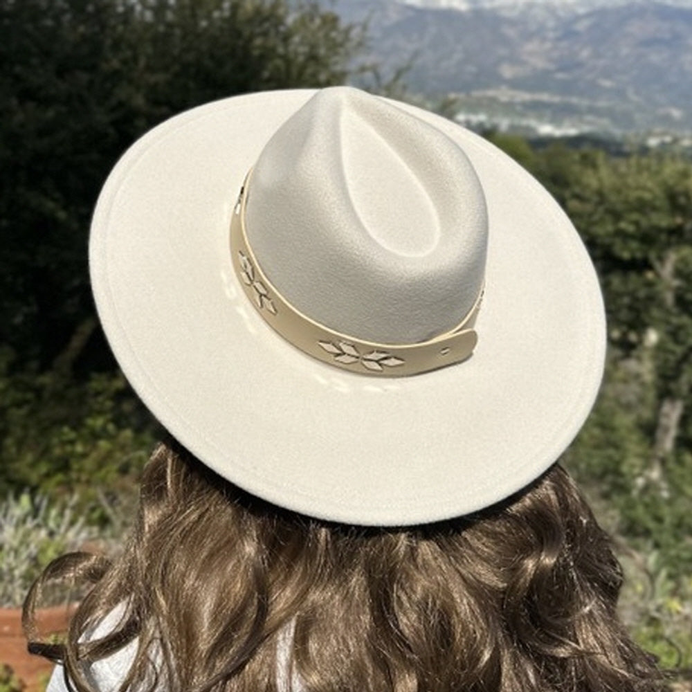 VEGAN FELT FEDORA  W/ LEATHER BELT