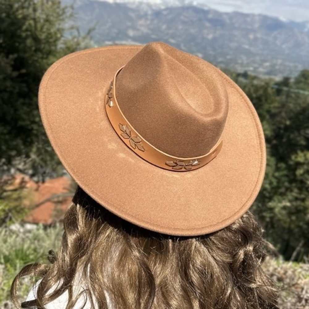 VEGAN FELT FEDORA  W/ LEATHER BELT