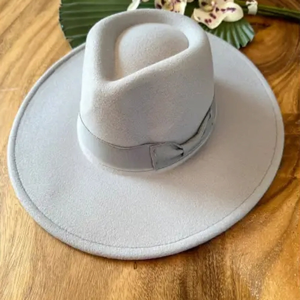 VEGAN FELT RANCHER WITH RIBBON