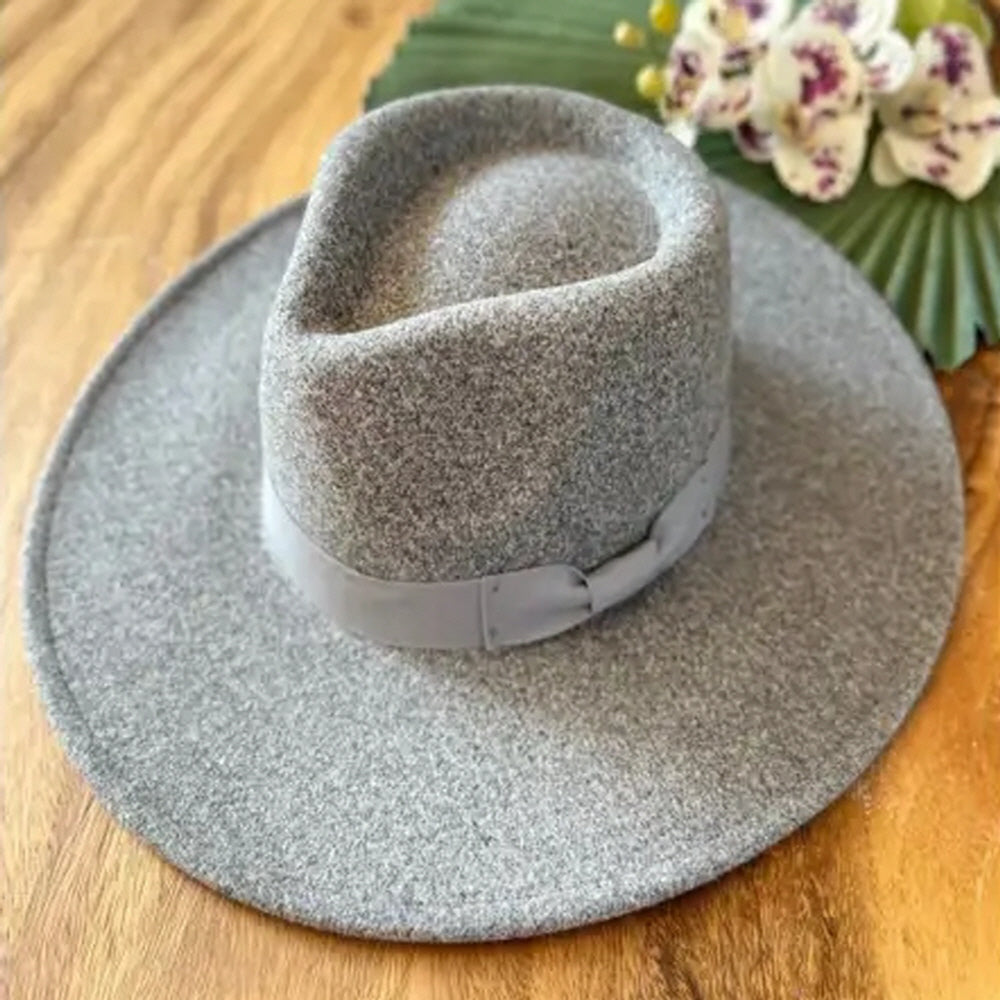 VEGAN FELT RANCHER WITH RIBBON