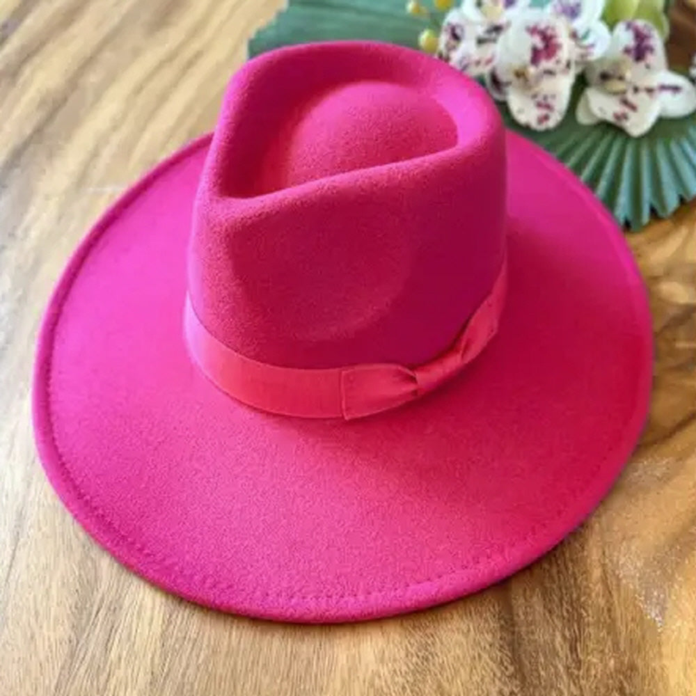 VEGAN FELT RANCHER WITH RIBBON