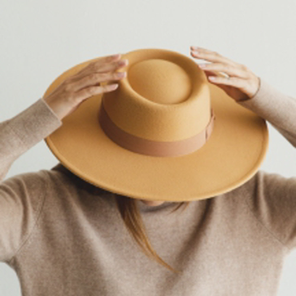 VEGAN FELT HAT WITH RIBBON (Copy)