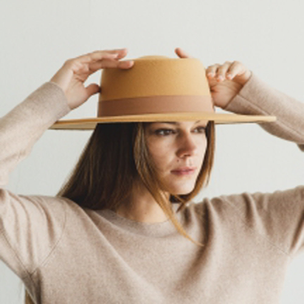 VEGAN FELT HAT WITH RIBBON (Copy)