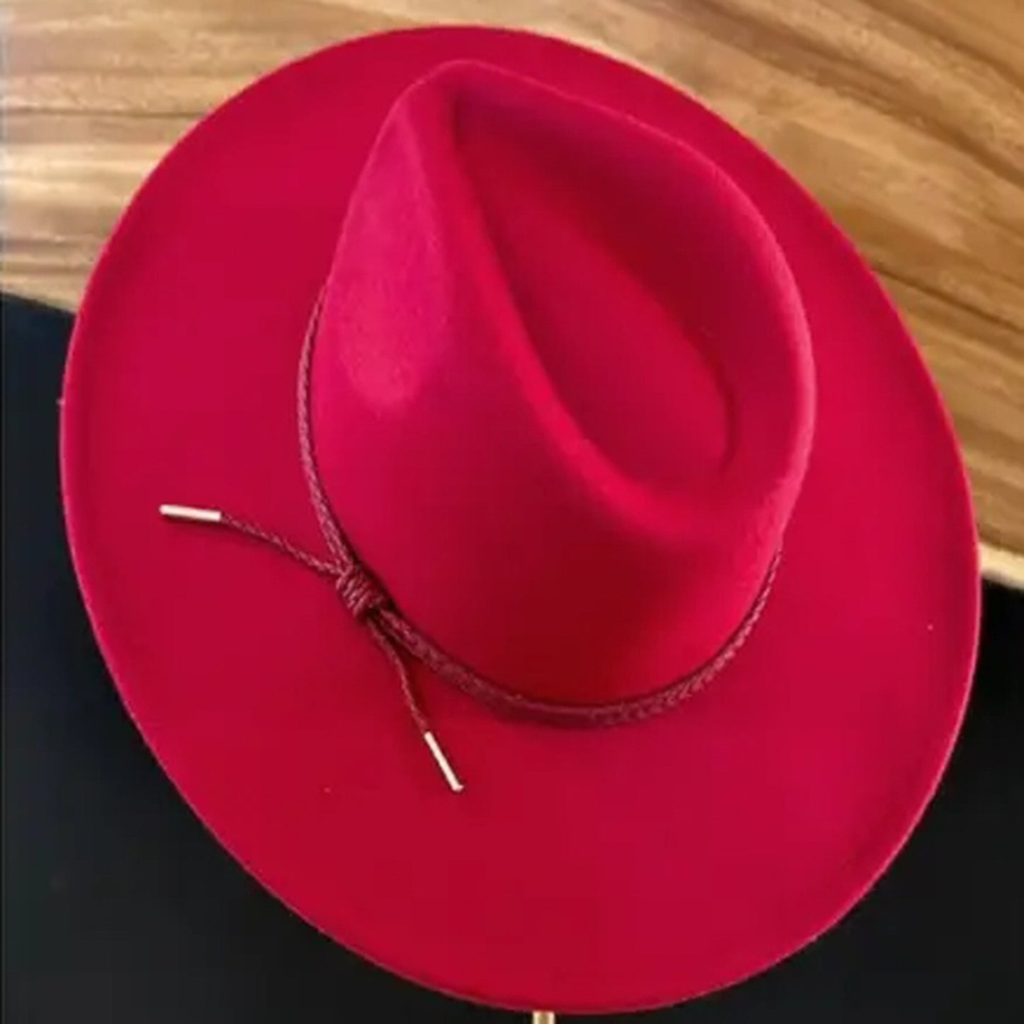 VEGAN FELT FLAT BRIM PANAMA HAT