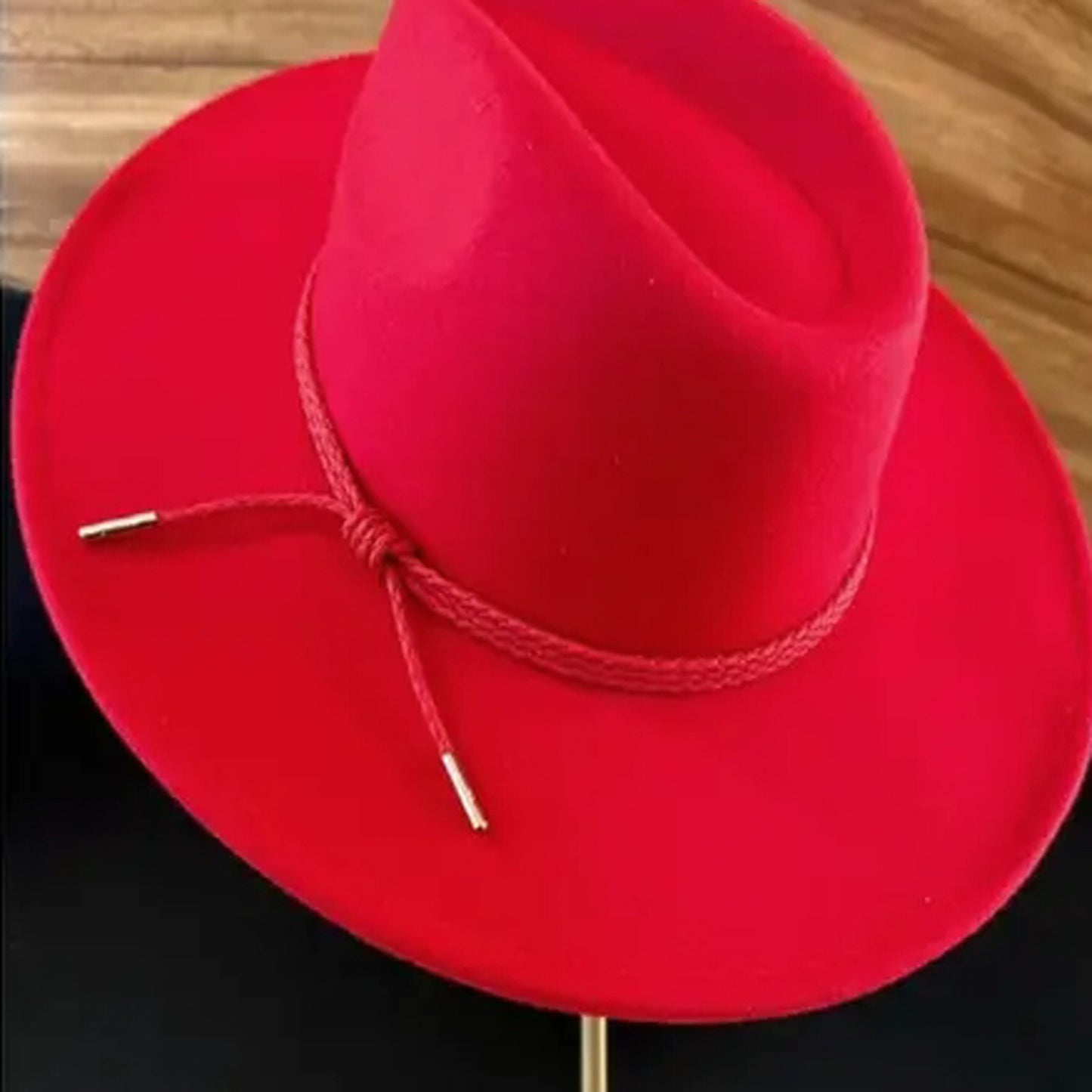 VEGAN FELT FLAT BRIM PANAMA HAT